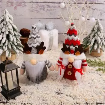 Рождественские плюшевые игрушки, плюшевая кукла-гном, украшение, безликая кукла, карликовая кукла, украшение One Size