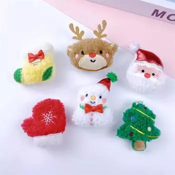 Рождественские плюшевые куклы-украшения своими руками - Санта, Лось и Снеговик в шапке и шарфе Back Opening [Accessory]