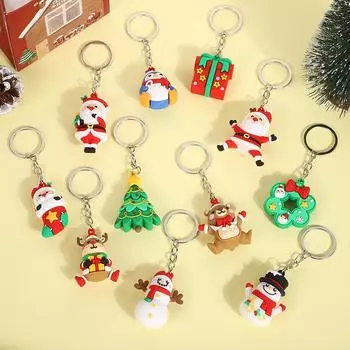 Рождественские подарки брелок милый Санта-Клаус дерево медведь пингвин животное кукла кулон брелок для дочери сына брелки для вечеринок