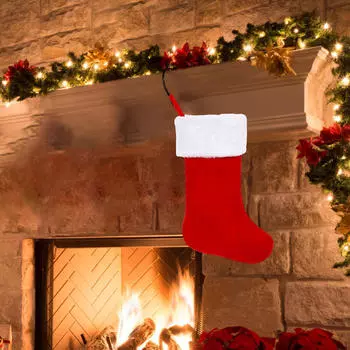 Рождественские подарки держатель для сумки бархатный подвесной мешок большой чулок Санты для красный