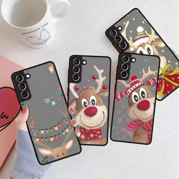 Рождественские подарки на Новый год чехол Elk SnowMatte для Samsung Galaxy S22 S20 S21 FE S10 S9 Plus S8 Capa Note 20 Ultra 10 Phone Fundas Samsung S22 5G