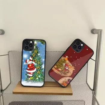Рождественские подарки, носки с изображением елки и лося, чехол для телефона для Samsung S7 S8 S9 S10 S20 S30 Edge Plus Note 7 5 8 9 10 20 Pro ПК + чехол из ТПУ Samsung S21 5G