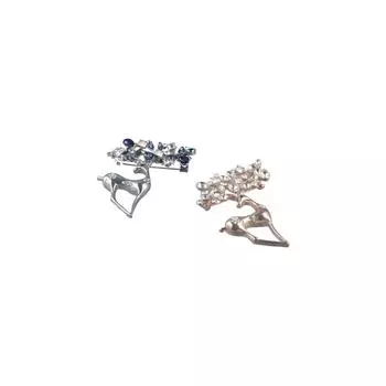 Рождественские подарки Рождественские броши в виде лося Женские украшения Стразы Броши в корейском стиле серебряный