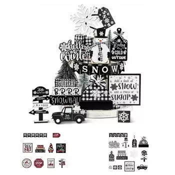 Рождественские подарки, складывающиеся в стопку, деревянные знаки, рождественские подарки для семьи, друзей, детей A