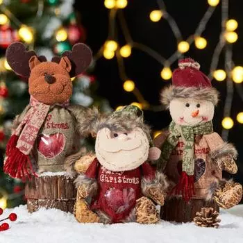 Рождественские подарочные пакеты на молнии, большая упаковка конфет для вечеринки, Санта, снеговик, олень, кукла, держатель для закусок, подарочная упаковка, сумка для хранения A