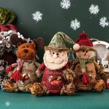 Рождественские подарочные пакеты на молнии Санта-Клаус, снеговик, лось, конфетные пакеты, маленькие рождественские держатели для закусок, праздничная вечеринка Santa Claus