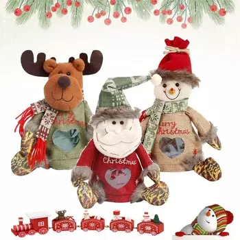 Рождественские подарочные пакеты с застежкой-молнией, рождественские подарочные пакеты для кукол, рождественские подарочные пакеты для кукол оптом, рождественский упаковочный пакет для яблок, подарочный пакет для конфет 1Pc Santa