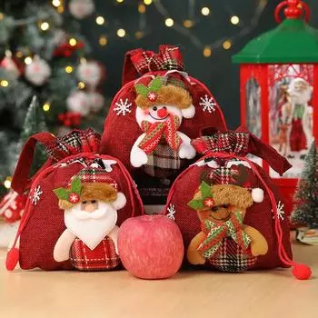 Рождественские подарочные товары Санта-олень мешок конфет подарочный мешок рождественский мешок яблок рождественские украшения
