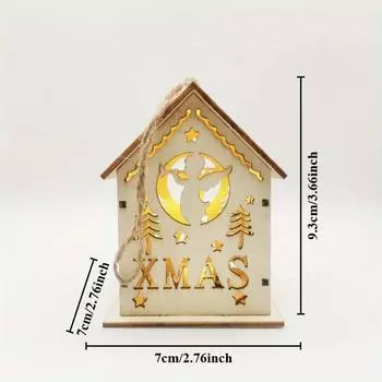 Рождественские поделки из дерева Деревянные рождественские украшения для домиков и домиков Подвесные украшения для рождественской елки