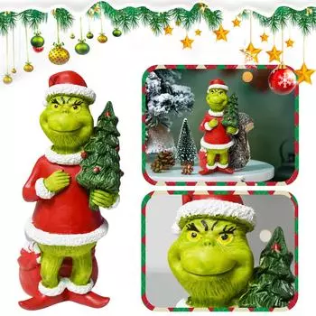 Рождественские поделки из смоляных украшений, праздничные мультяшные украшения, подарочные модели One Size зелёный