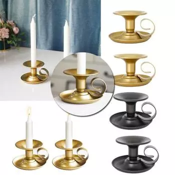 Рождественские подсвечники Ретро Металлический Подсвечник Подсвечник Настольное Украшение Домашняя Свадьба Рождественский Фестиваль Декорации Для Вечеринок 1PCS чёрный