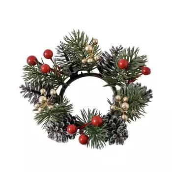 Рождественские подсвечники-венки Рождественские настольные центральные украшения Декор для столбовых свечей Винная бутылка Дверь Окно Стул B