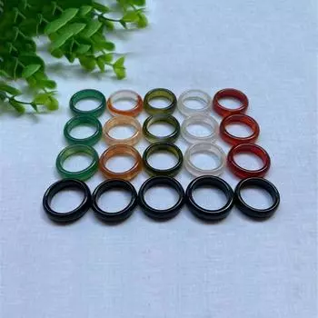 Рождественские подвески унисекс, зеленые круглые кольца на палец, черное кольцо из натурального камня, обручальное кольцо