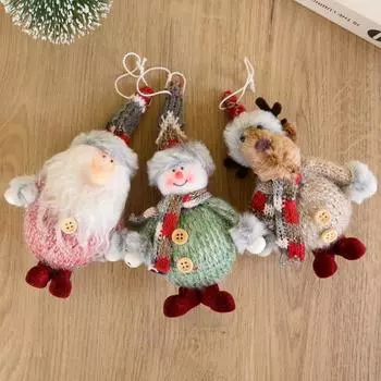 Рождественские подвески в виде куклы Санта-Клауса, снеговика, лося, рождественской елки, украшения для дома, 2025, детские новогодние подарки Santa Claus