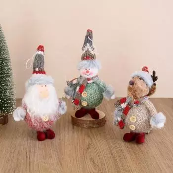 Рождественские подвески в виде куклы Санта-Клауса, снеговика, лося, рождественской елки, украшения для дома, 2025, детские новогодние подарки