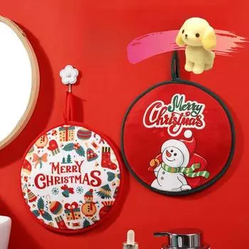 Рождественские подвесные полотенца для рук Кухонные полотенца для рук Подарки на праздники Подвески Аксессуары Креативные подставки Бытовые носовые платки 22*22 красный