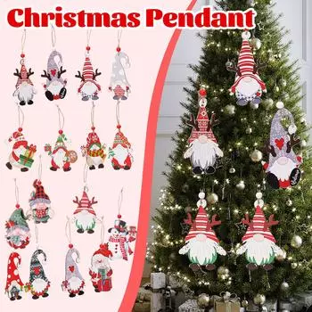 Рождественские подвесные украшения, дружелюбные елочные украшения, елочные деревянные украшения, рождественские подвесные аксессуары для праздничного декора One Size
