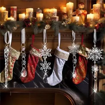 Рождественские подвесные украшения подвески ледяные изысканные снежинки своими руками акриловые украшения для рождественской елки