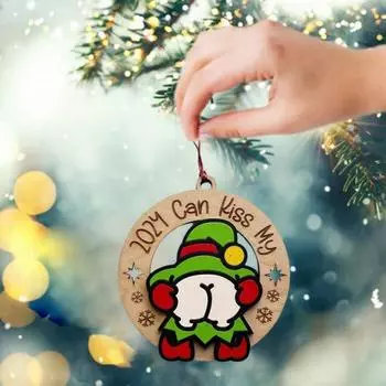 Рождественские подвесные украшения ручной работы из дерева Санта-Клаус, олень, снеговик, подвеска для украшения рождественской елки белый