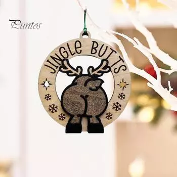 Рождественские подвесные украшения ручной работы из дерева Санта-Клаус, олень, снеговик, подвеска для украшения рождественской елки белый