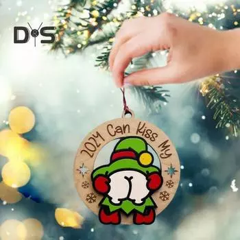 Рождественские подвесные украшения ручной работы из дерева Санта-Клаус, олень, снеговик, подвеска для украшения рождественской елки белый