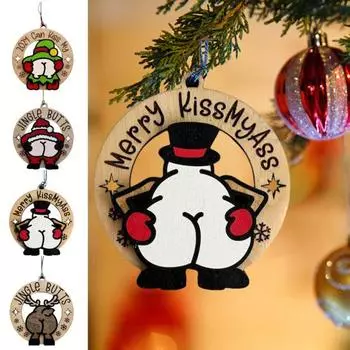 Рождественские подвесные украшения ручной работы из дерева Санта-Клаус, олень, снеговик, подвеска для украшения рождественской елки зелёный