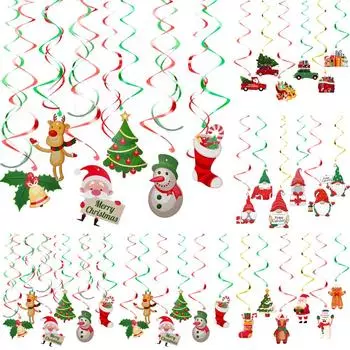 Рождественские подвесные украшения с завитками, спиральный кулон, вечерние подвесные гирлянды для дома, товары для декора Christmas Gnomies