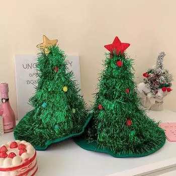 Рождественские повязки на голову Рождественская елка Шапка Санты Повязка на голову 2024 Рождественские украшения для дома Девочки Женщины 2025 Подарки на Новый год Navidad B