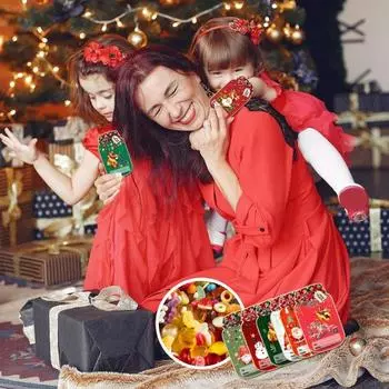 Рождественские поздравительные открытки в форме банки Мейсона, бумажные открытки с герметичными пакетами для сладостей S