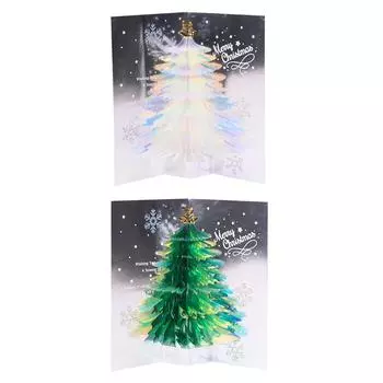 Рождественские поздравительные открытки Зимняя открытка С днем рождения 3D Рождественская открытка для фестиваля Нового года Вечеринки Выпускного Помолвки зелёный