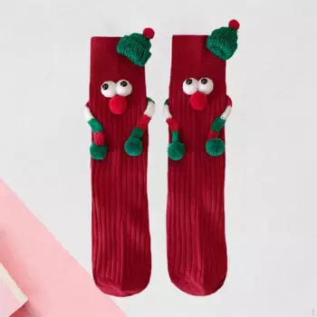 Рождественские праздничные носки, милые, мягкие, новинка, женские, для рождественского Дня матери красный
