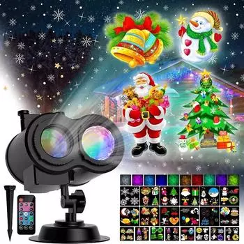 Рождественские праздничные огни проектор рождественские огни проектор светодиодные лампы вечерние огни освещение праздник водонепроницаемый 12 узоров лазерная лампа рождественские подарки