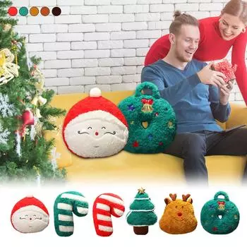 Рождественские праздничные украшения Подушка Рождественская елка Кукла Гостиная Диван Подушка Кровать Подушка Красная Подушка One Size