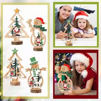Рождественские праздничные украшения Стол Деревянный орнамент Деревянный рождественский орнамент Орнамент One Size