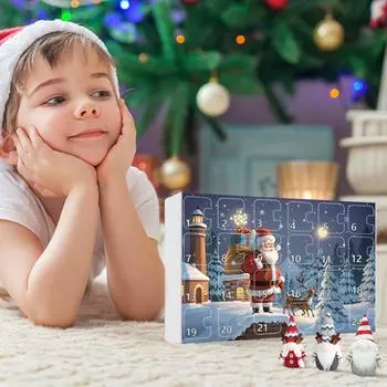 Рождественские праздники 2024 года с гномами Адвент-календарь Куклы-гномы 24-дневный календарь обратного отсчета до Рождества Рождественский календарь обратного отсчета для детей 320x230x50mm