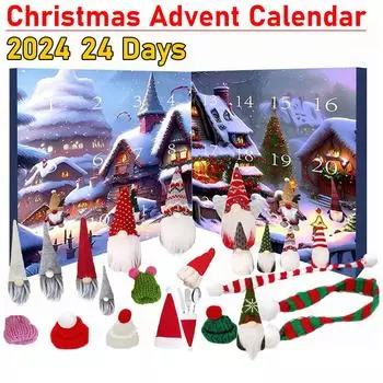 Рождественские праздники 2025 года с гномами, адвент-календарь, куклы-гномы с плюшевыми игрушками, рождественский календарь обратного отсчета для детей, мальчиков и девочек 225x215x90mm