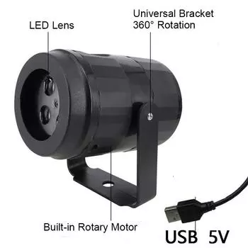 Рождественские проекторные огни для помещений 16 узоров Рождественские проекционные огни Usb 5V Снежинка атмосфера украшения огни чёрный