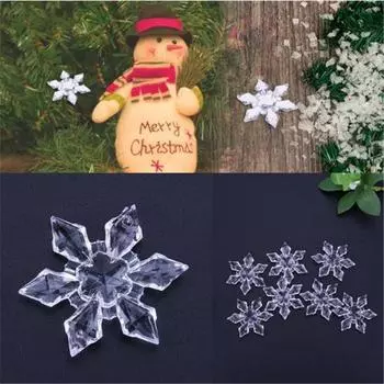 Рождественские прозрачные акриловые снежинки, елочные украшения, украшения для дома 2.8cm белый