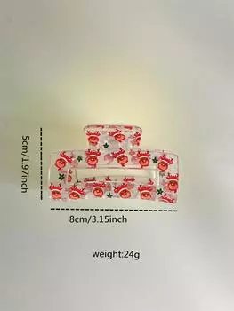 Рождественские прозрачные акриловые заколки для волос Новые милые заколки-крабы Заколки Заколки для волос Аксессуары для волос Головные уборы Детские праздничные подарки