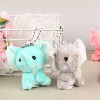 Рождественские пушистые игрушки Слон плюшевый брелок Плюшевый брелок Куклы-животные Слон плюшевая кукла озеро зеленый