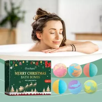 Рождественские разноцветные шарики для душа Bubble Shower Ароматизатор Увлажняющий цветочный стойкий аромат Ботаническое очищение