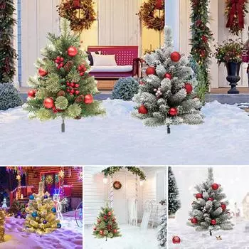 Рождественские садовые колышки с подсветкой на батарейках для дерева, рождественский садовый дворовый колышек Preli W9B6 green-1set