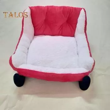 Рождественские сани для кошек, красная кровать для саней Санты, искусственный мех, плюшевый диван-кровать для домашних животных, для маленьких, средних, больших кошек, собак красный