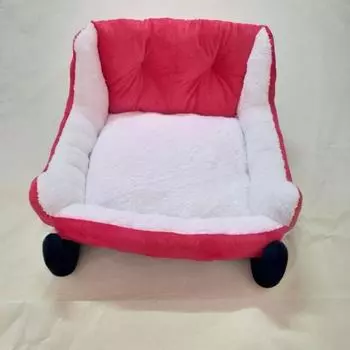 Рождественские сани для кошек, кровать для красных саней Санты, кровать для домашних животных, искусственный мех, плюш