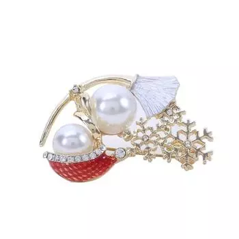 Рождественские сани Снеговик Брошь