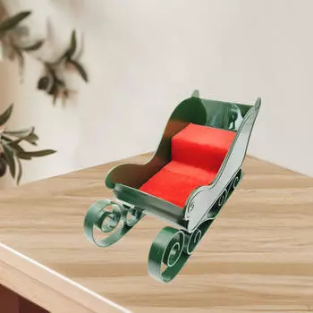 Рождественские сани Украшение Украшение Ремесло Коллекция Рождественский Декор Миниатюра для Red