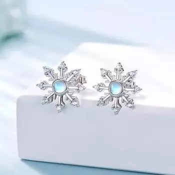 Рождественские серьги-гвоздики в виде снежинок для женщин, изысканные и маленькие праздничные серьги, популярные на Новый год