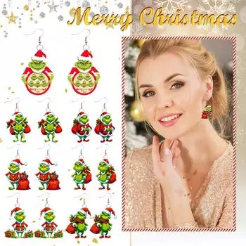Рождественские серьги, милые мультяшные серьги, подарок для женщин и девочек на день рождения/День святого Валентина/Юбилей One Size