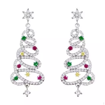 Рождественские серьги Рождественский подарок Ювелирные изделия для праздничных вечеринок Santa and Bell