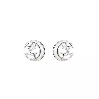 Рождественские серьги в виде оленя, простые модные серьги-гвоздики в виде оленя в виде лунной ракушки, студенческие индивидуальные тенденции